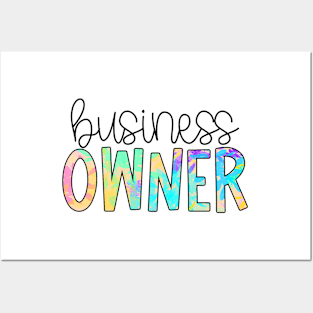 Business Owner Neon Splatter Posters and Art
